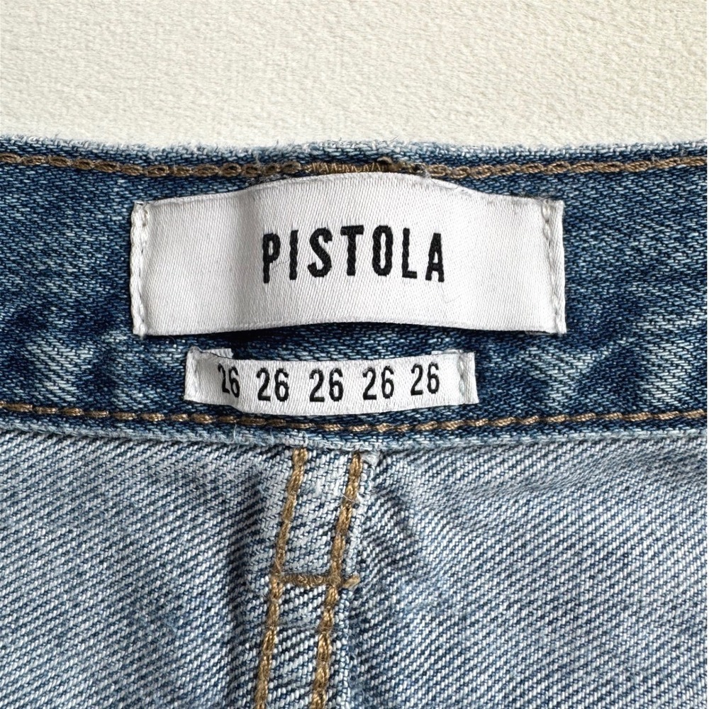 Pistola High Rise Distressed Denim Shorts Light Wash size 26 - Picture 2 of 7